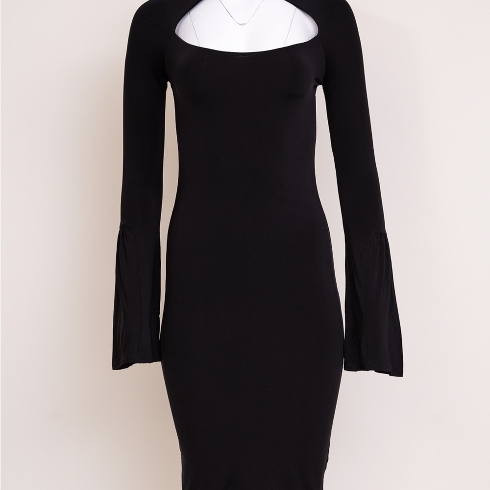 Gucci Tom Ford Black Cutout Twisted Neck Dress 2004 - Picture 2 of 6